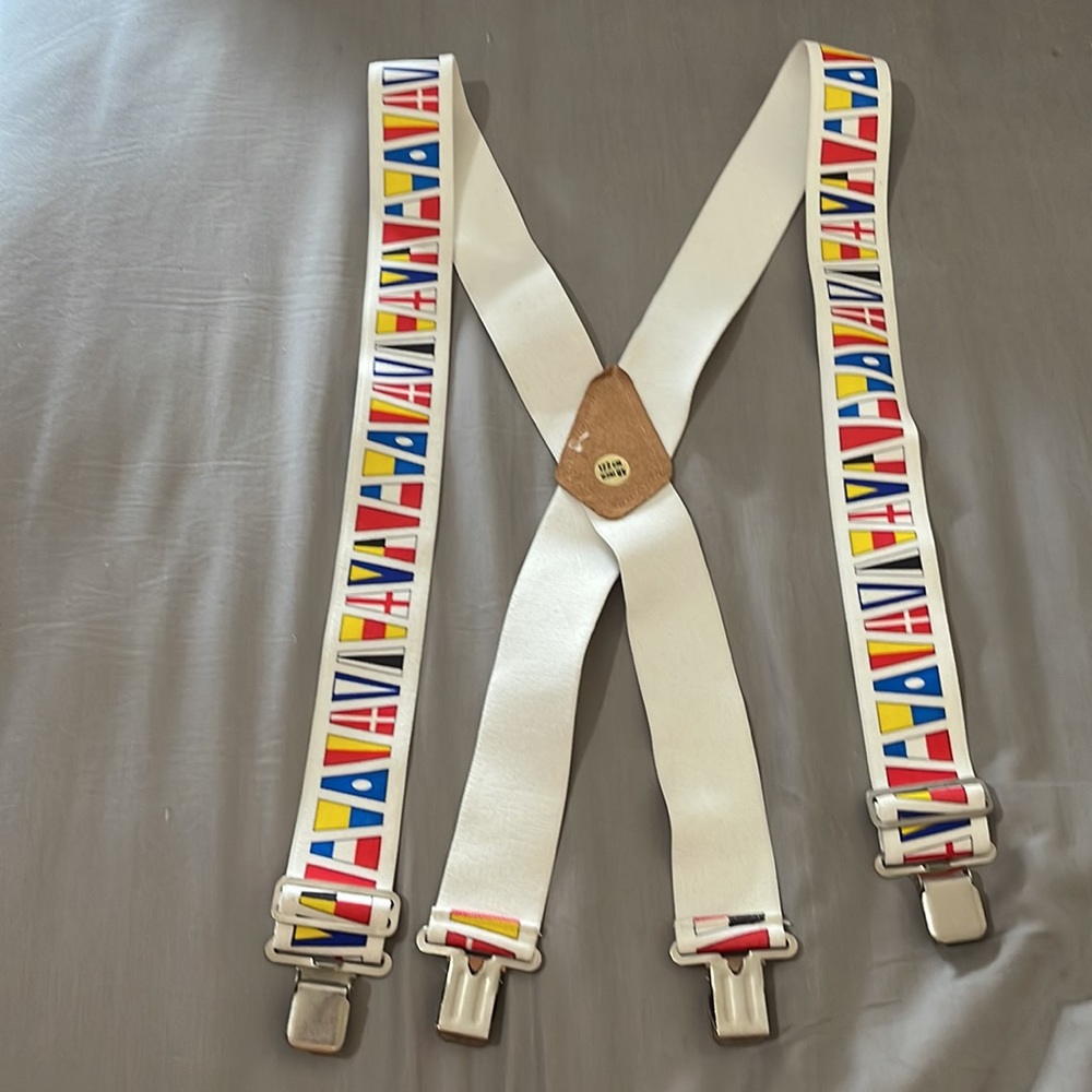 Suspenders - Vintage - Flags size 48”